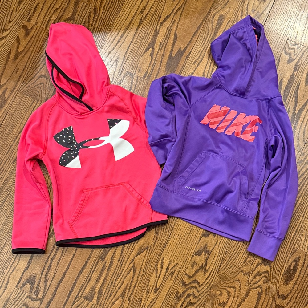 Under Armour and Nike Kids Hoodie - Pink and Purple